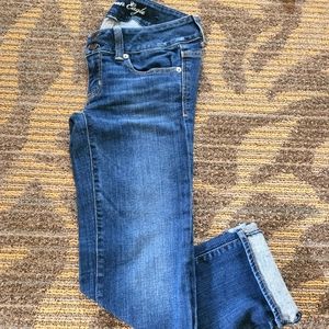 American Eagle Crop Jeans, Size 0, Dark Wash